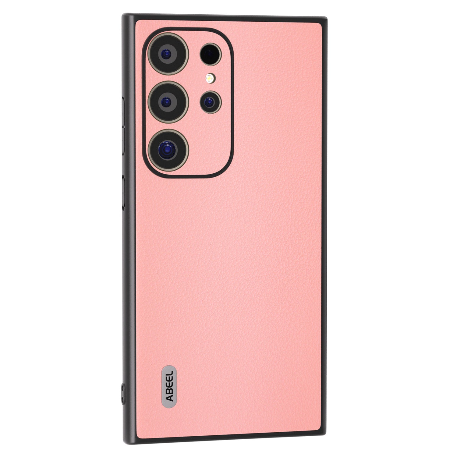 ABEEL For Samsung Galaxy S24 Ultra Case Textured Genuine Cow Leather Anti-Fingerprint Protective Cover - Pink ABEEL For Samsung Galaxy S24 Ultra Case Textured Genuine Cow Leather Anti-Fingerprint Protective Cover - Pink